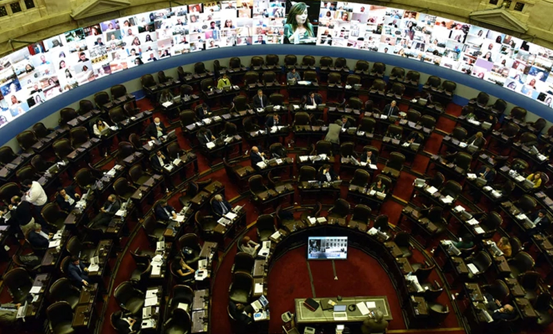 En su primera sesión virtual de la historia, Diputados aprobó beneficios para personal de salud