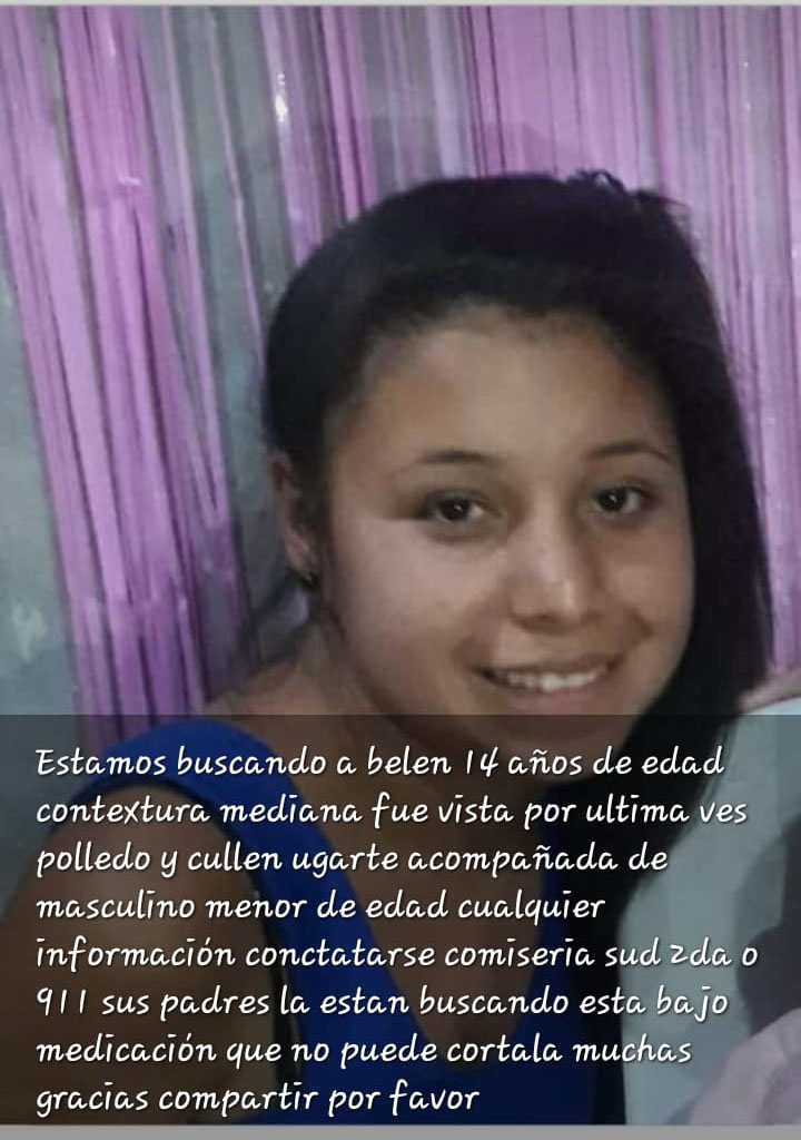 Desesperada Búsqueda De Una Nena De 14 Años Desaparecida En Barrio Cristalería 1584