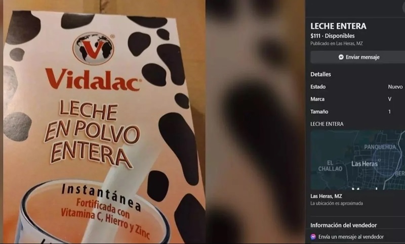 Alimentos retenidos: denuncian que parte de la leche en polvo se vende por Facebook