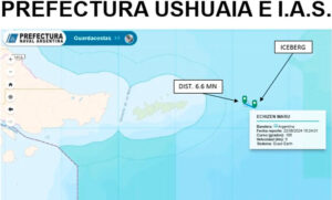 Apareció un iceberg en la costa de Ushuaia y pusieron en alerta a los barcos