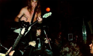 Con James Hetfield en los 80 cuando compartían escenario con Metallica