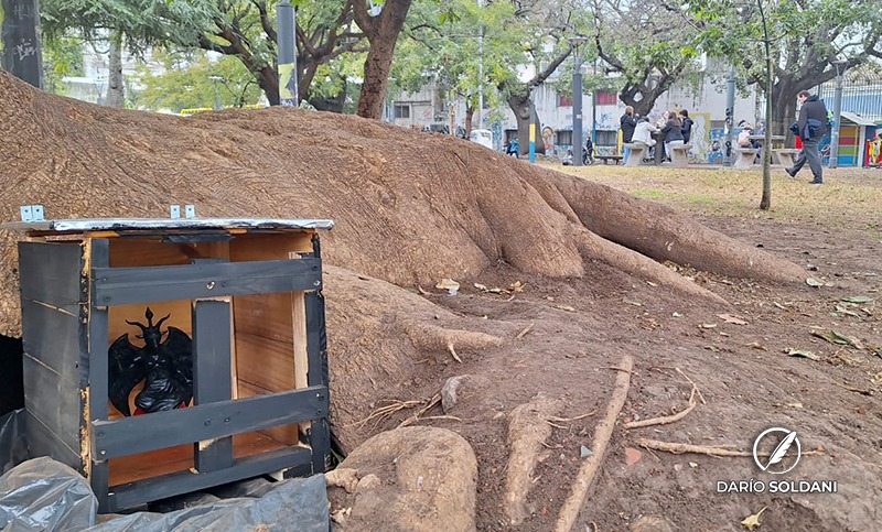 Escalofriante hallazgo en la Plaza de las Américas, frente a la escuela Gurruchaga