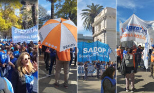 Sindicatos provinciales se manifiestan en la Legislatura en contra de la reforma jubilatoria de Pullaro