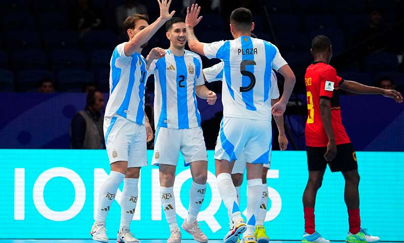 Mundial de Futsal: Argentina goleó 9 a 5 a Angola y cerró como líder su grupo