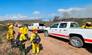 Brigadistas santafesinos continúan con un fuerte operativo frente a los incendios de Córdoba