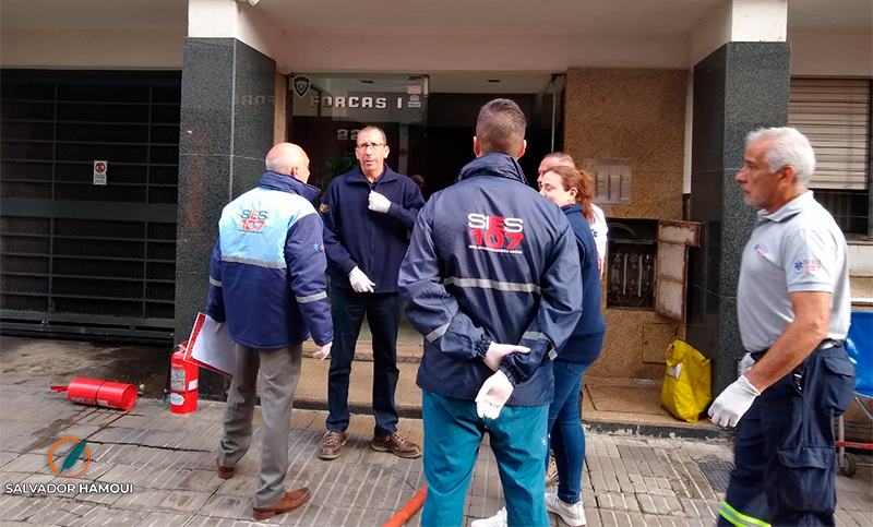 Susto en Dorrego al 200: se incendió por segunda vez el ascensor de un edificio y los vecinos fueron evacuados