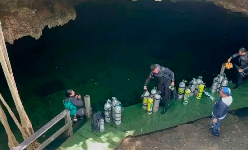 Hallaron muerto al buzo argentino que desapareció tras sumergirse en un cenote, en México