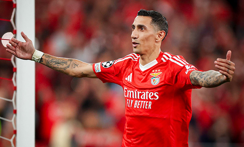 Di María aportó un gol en el triunfo del Benfica en la Champions