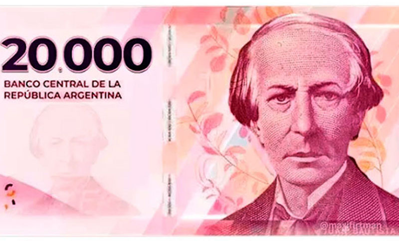 Llegan los nuevos billetes de $20.000 con la cara del prócer favorito del Gobierno