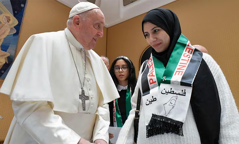 El papa Francisco pidió por la paz en la «martirizada» Palestina y el fin de las guerras