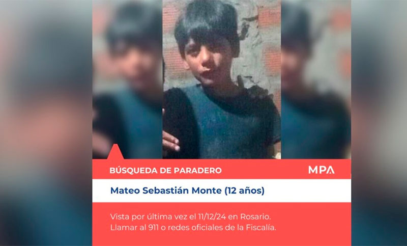 Buscan intensamente a un chico de 12 años que desapareció el miércoles